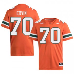 #70 Joel Ervin Miami Hurricanes Orange Jersey | Classic Embroidery Men Player Football Gear 72137949