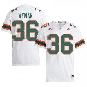 Durable Jontavius Wyman #36 UM Hurricanes White Jersey | Men University Football Stitched Fan Gear 62981318
