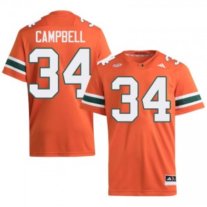 Top-Tier Jordan Campbell #34 UM Hurricanes Orange Jersey | Men University Football Embroidery Fan Gear 81424404