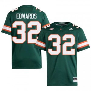 Green Justin Edwards #32 Canes Jersey | Men High School Football Fresh Embroidery 59609403