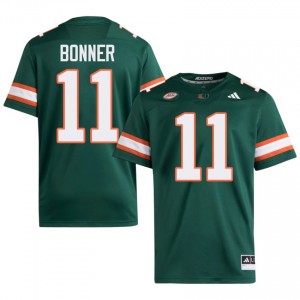 Kamal Bonner #11 UM Hurricanes Jersey | Exclusive Green College Football Men Embroidery 48598425