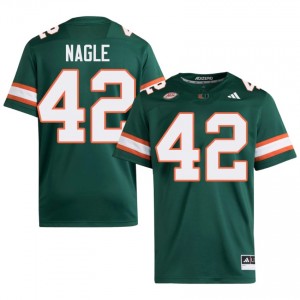 Green Logan Nagle #42 Hurricanes Jersey | Men High School Football Moisture Wicking Embroidery 35373411