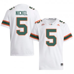 White Luke Nickel #5 Canes Jersey | Men High School Football Fresh Stitched 18235593