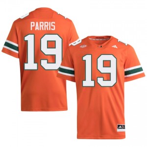 #19 Milan Parris Miami Hurricanes Orange Jersey | Classic Embroidery Men Player Football Gear 94706103
