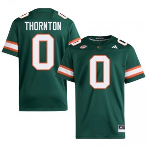 Green Omar Thornton #0 Hurricanes Jersey | Men High School Football Licensed Embroidery 65340581