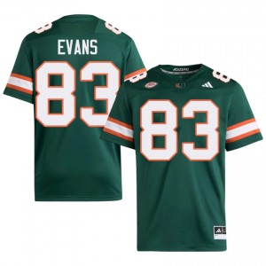 #83 Tyran Evans Miami Hurricanes Green Jersey | Classic Embroidery Men Player Football Gear 78510273
