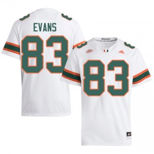White Tyran Evans #83 Canes Jersey | Men High School Football Fresh Stitched 39482188