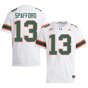 White Vance Spafford #13 Canes Jersey | Men High School Football Limited Stitched 31590822