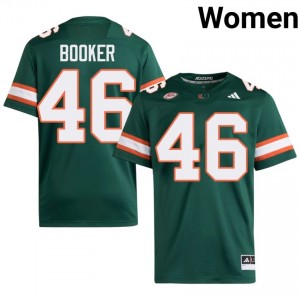 Top-Tier Adam Booker #46 UM Hurricanes Green Jersey | Women University Football Stitched Fan Gear 53219489