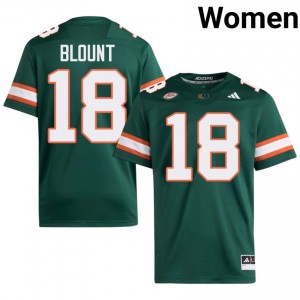 Green Armondo Blount #18 Canes Jersey | Women High School Football Fresh Stitched 46460099