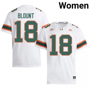 Top-Tier Armondo Blount #18 UM Hurricanes White Jersey | Women University Football Stitched Fan Gear 97121795
