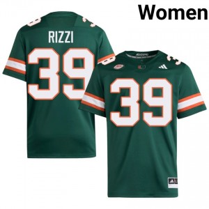 Elite Thread Casey Rizzi #39 Miami Canes Green Jersey | Women University Football Stitched Fan Gear 68993840