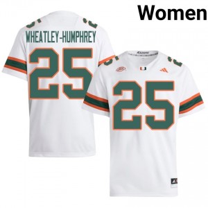 Miami Chris Wheatley-Humphrey #25 White Jersey | Essential Stitched NCAA Football Women Apparel 11676825