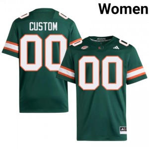 Officially Licensed Custom #00 Miami Canes Green Jersey | Women University Football Stitched Fan Gear 65304146