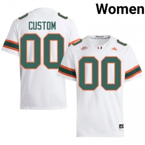 #00 Custom Hurricanes White Jersey | Authentic Stitched Women Player Football Gear 80308525