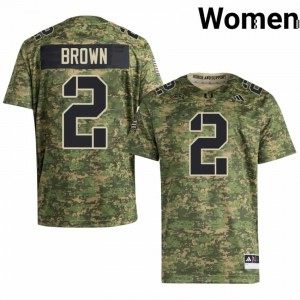 Officially Licensed Damari Brown #2 Miami Canes Camo Jersey | Women University Football Stitch Fan Gear 57986696