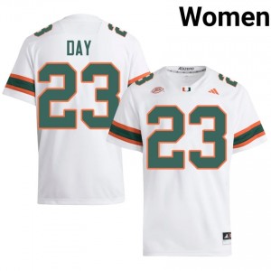 White Dylan Day #23 Canes Jersey | Women High School Football Fresh Stitched 73785783