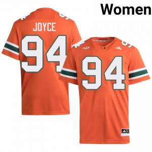 Dylan Joyce #94 UM Hurricanes Jersey | Exclusive Orange College Football Women Embroidery 18706304