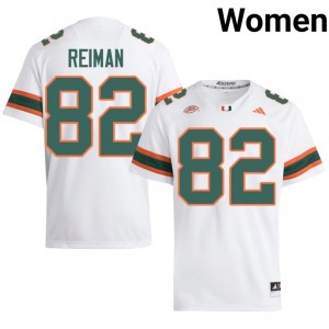 #82 Dylan Reiman Hurricanes White Jersey | Alumni Stitched Women Player Football Gear 14219532