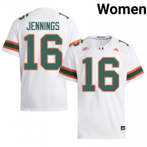 Miami Ja'Boree Antoine #16 White Jersey | Premium Stitched NCAA Football Women Apparel 62514477