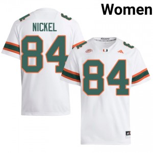 Miami Jack Nickel #84 White Jersey | Premium Stitched NCAA Football Women Apparel 44987879