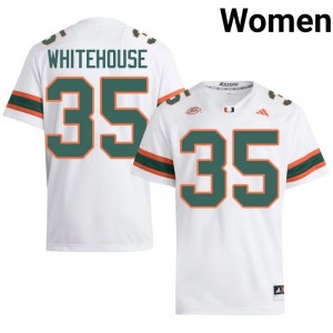 White Jack Whitehouse #35 Canes Jersey | Women High School Football Limited Stitched 83613055