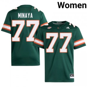 #77 Juan Minaya Hurricanes Green Jersey | Alumni Stitched Women Player Football Gear 35818256