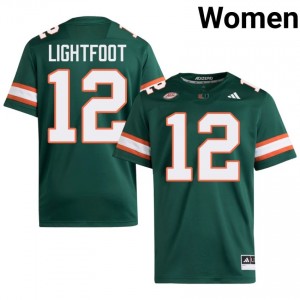 Green Marquise Lightfoot #12 Hurricanes Jersey | Women High School Football Licensed Stitched 48461256