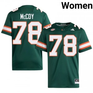 Matthew McCoy #78 UM Hurricanes Jersey | Pro-Grade Green College Football Women Stitched 53749478