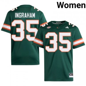 Green Monroe Ingraham #35 Hurricanes Jersey | Women High School Football Licensed Stitched 12328656