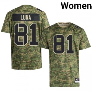 Elite Thread Riply Luna #81 Miami Canes Camo Jersey | Women University Football Stitch Fan Gear 77293451