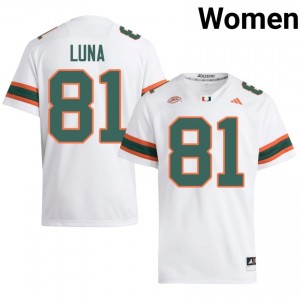 White Riply Luna #81 Canes Jersey | Women High School Football Limited Stitched 38780167
