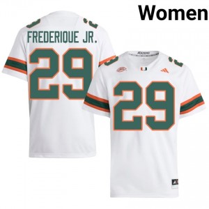 White Romanas Frederique Jr. #29 Hurricanes Jersey | Women High School Football Licensed Stitched 20465232