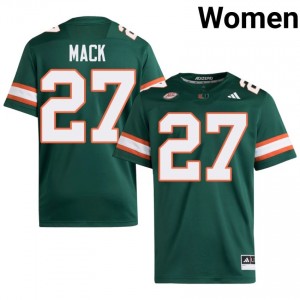 Ryan Mack #27 Miami Hurricanes Jersey | Gameday Green College Football Women Stitched 13281031