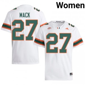 Ryan Mack #27 Miami Hurricanes Jersey | Gameday White College Football Women Stitched 18201162