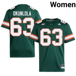 Miami Samson Okunlola #63 Green Jersey | Essential Stitched NCAA Football Women Apparel 50457848