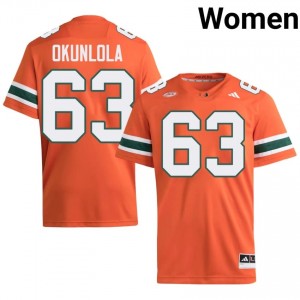 #63 Samson Okunlola Hurricanes Orange Jersey | Alumni Embroidery Women Player Football Gear 70017030
