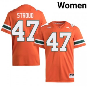Stone Stroud #47 UM Hurricanes Jersey | Exclusive Orange College Football Women Embroidery 44124252