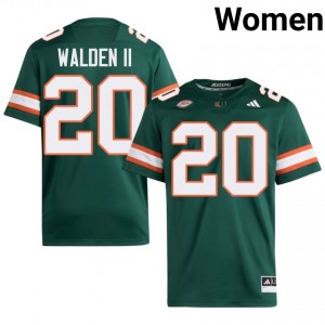 Terrell Walden II #20 UM Hurricanes Jersey | Exclusive Green College Football Women Stitched 92736298