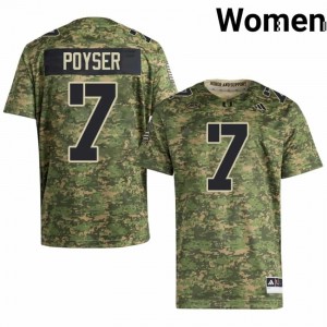 #7 Zechariah Poyser Miami Hurricanes Camo Jersey | Elite Swen Women Player Football Gear 69726625