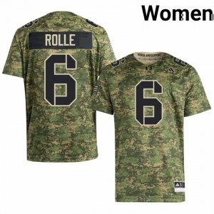 Miami Antrel Rolle #6 Camo Jersey | Essential Swen NCAA Football Women Apparel 68473101