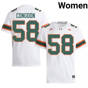 #58 Ben Congdon Hurricanes White Jersey | Authentic Stitched Women Player Football Gear 78265705