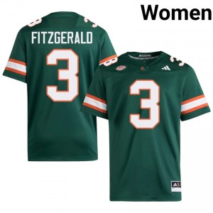 Bryce Fitzgerald #3 UM Hurricanes Jersey | Exclusive Green College Football Women Stitched 69912802