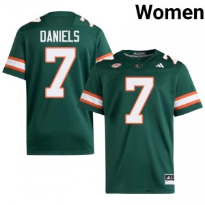 Green CJ Daniels #7 Canes Jersey | Women High School Football Limited Stitched 18516553