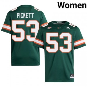 Green Canon Pickett #53 Hurricanes Jersey | Women High School Football Licensed Stitched 52806084