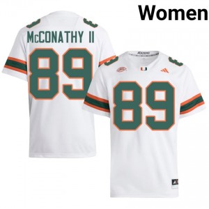 White Cole McConathy II #89 Canes Jersey | Women High School Football Limited Stitched 44308827