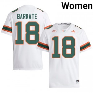 #18 Cooper Barkate Hurricanes White Jersey | Authentic Stitched Women Player Football Gear 73055266