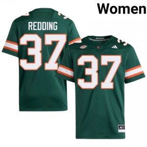Green Cortez Redding #37 Canes Jersey | Women High School Football Limited Stitched 34868896