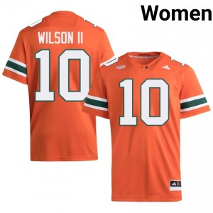 Damon Wilson II #10 Miami Hurricanes Jersey | Gameday Orange College Football Women Embroidery 64849522