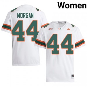 #44 Dan Morgan Miami Hurricanes White Jersey | Classic Stitched Women Player Football Gear 12684815